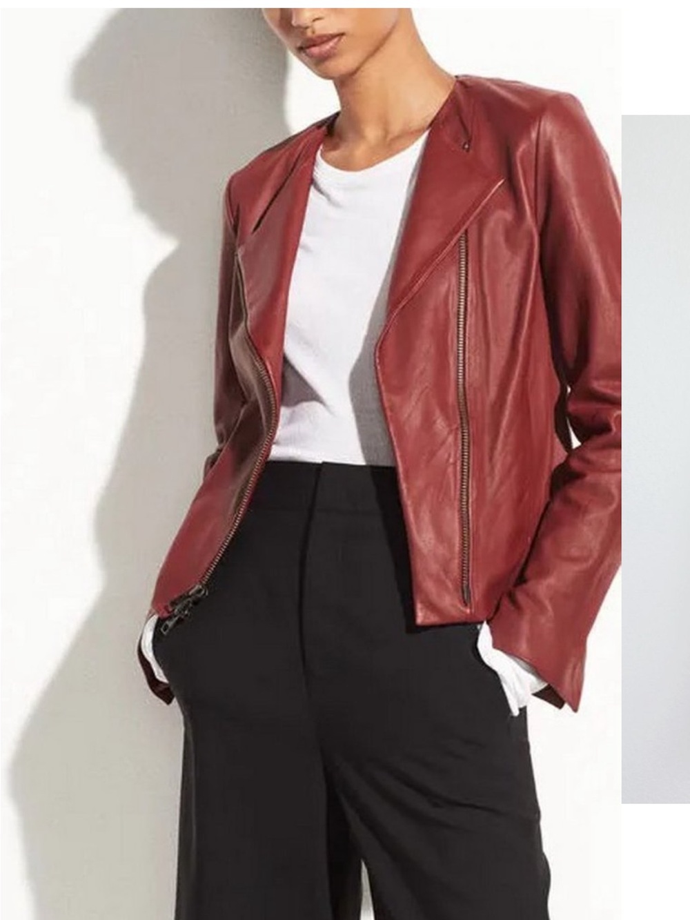 Vince Red Leather Jacket